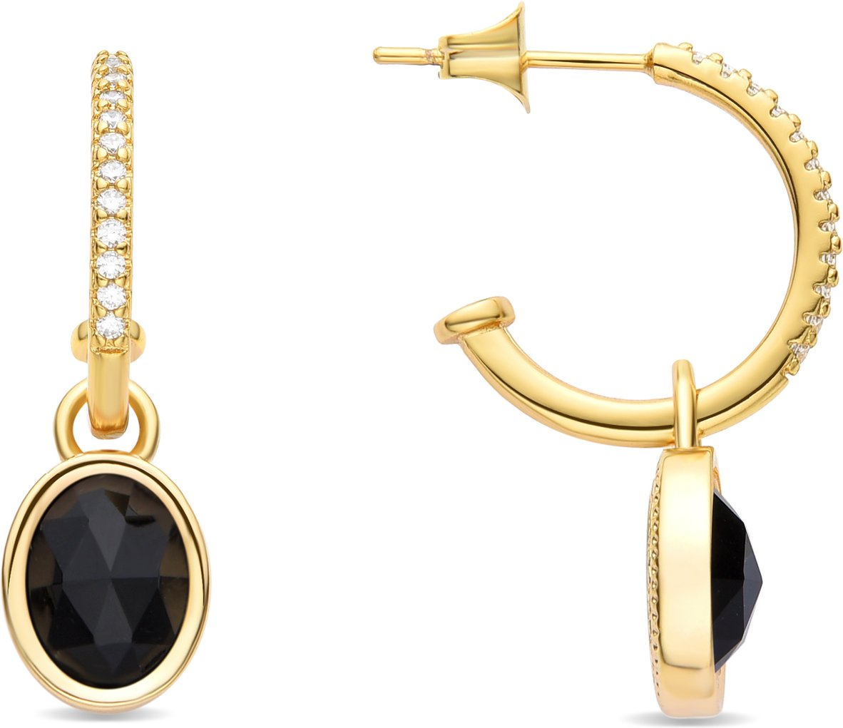 Luxenter Ohrringe in schwarzem Kristall aus 18K Gelbgold - Nyahau