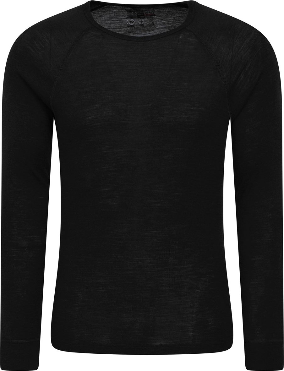 Mountain Warehouse Herren Merinowolle Thermal Top (Schwarz)