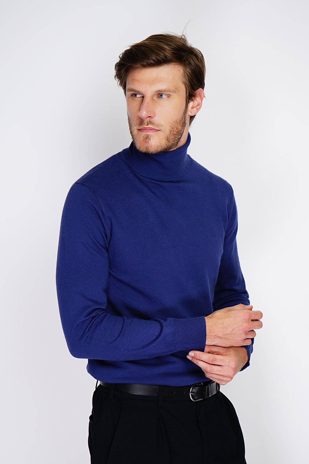 William de Faye - Rollkragenpullover - BLEU NUIT