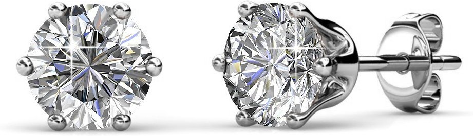 Solitaire S Ohrringe - Silber und Kristall