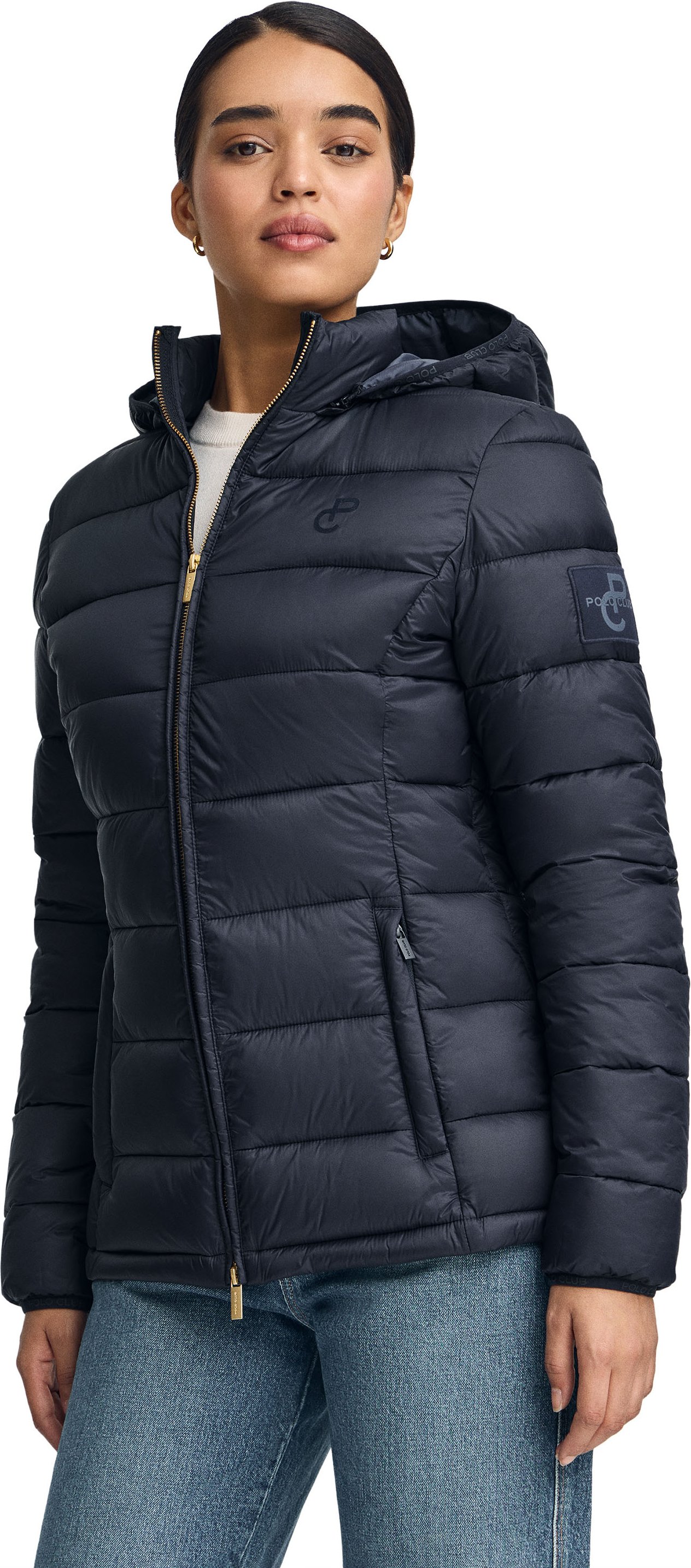 Jacke Cara Ultralight marineblau mit Polo Club-Logo