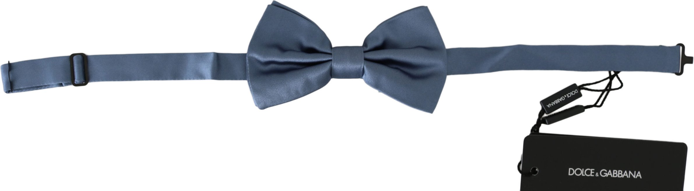 Dolce & Gabbana Blau 100% Seide Verstellbare Hals Papillon Fliege