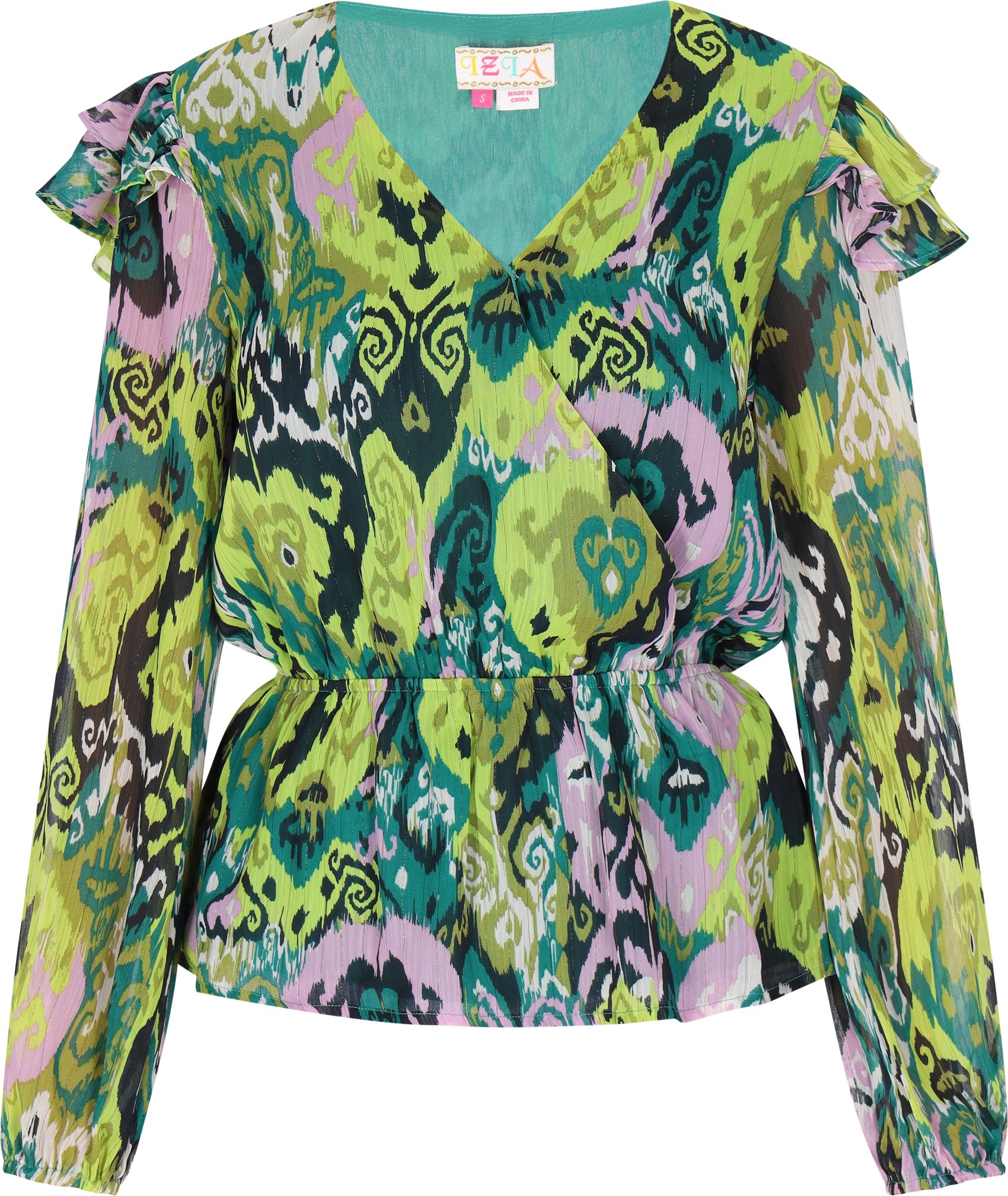 IZIA Bluse Damen Grün Mehrfarbig