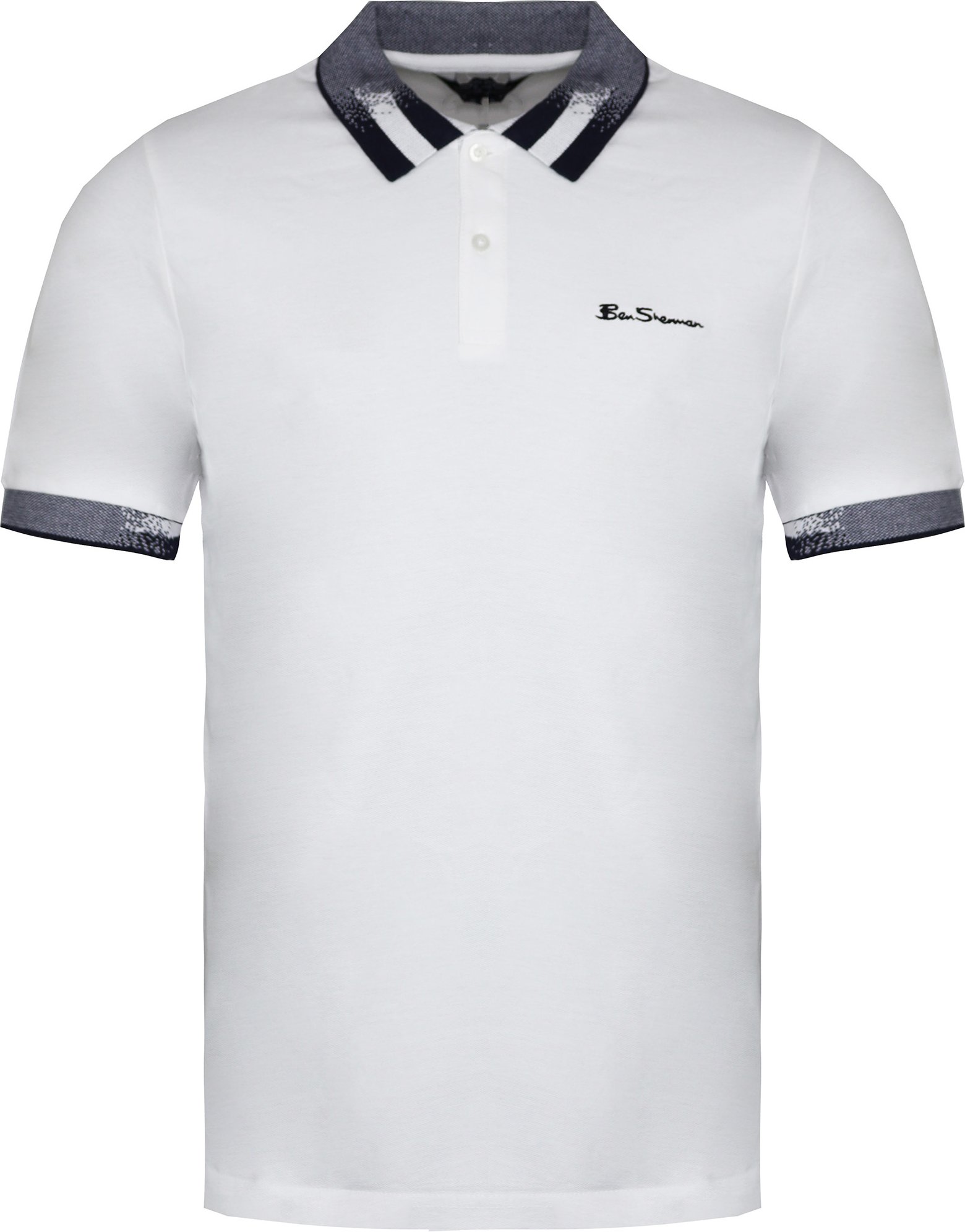 Ben Sherman Collar Interesse Herren weißes Polohemd