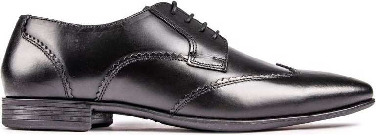 Herren Lambretta Blair Leder Flügelspitze Schuhe in Schwarz