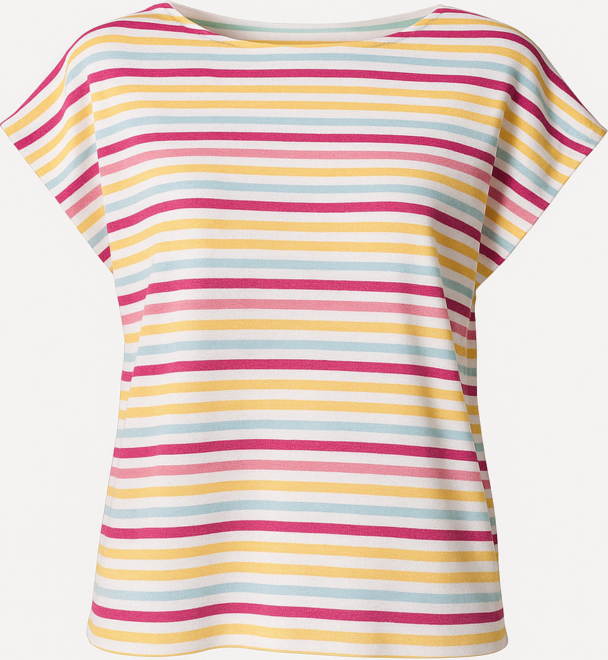 Gestreiftes T-Shirt für Damen – 100 % Baumwolljersey