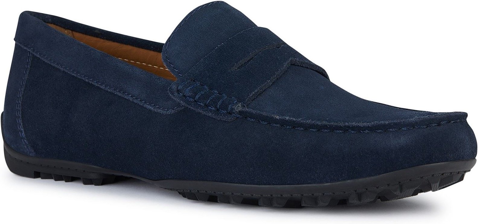 Geox U KOSMOPOLIS + GRIP Leder Herren Slipper in Marineblau