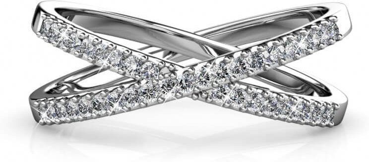 X Ring - Silber und Kristall