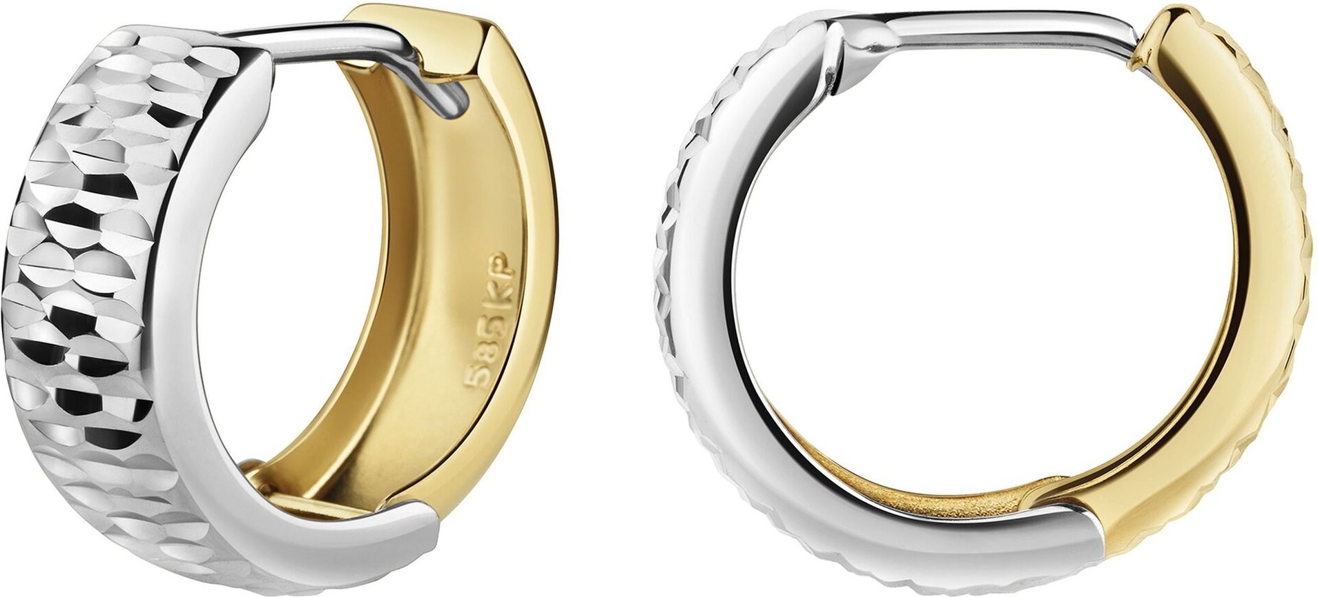 Fascination by Ellen K. Creolen 585/- Gelbgold bicolor diamantiert