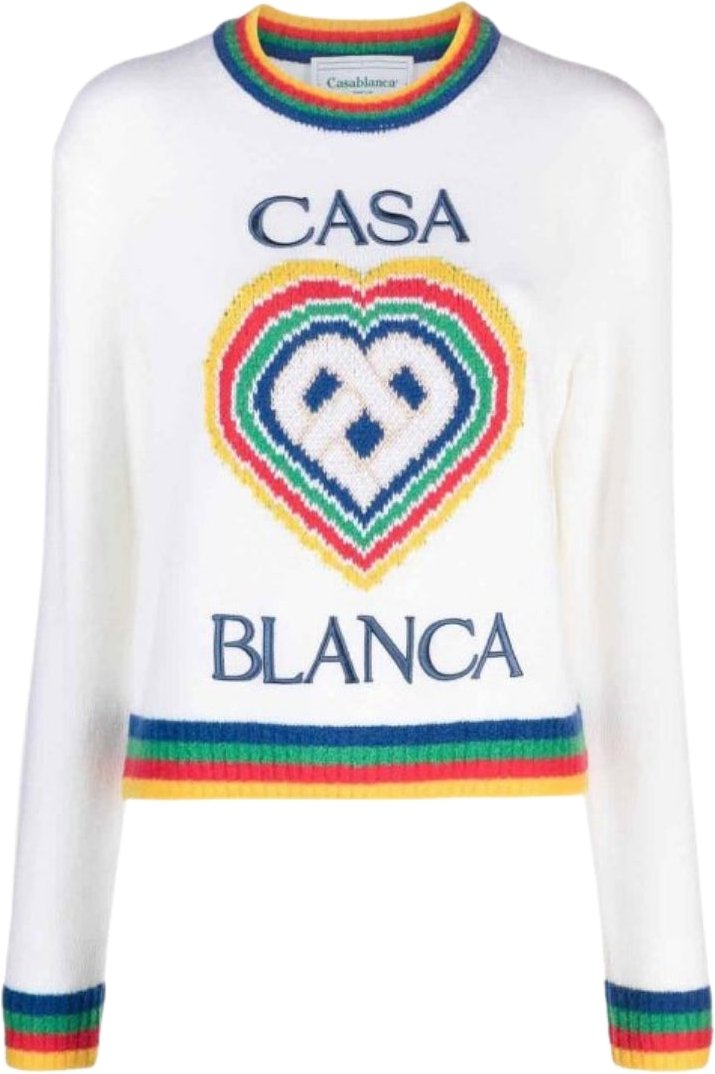Casablanca Heart Casa Markenpullover, Weiße Strickware