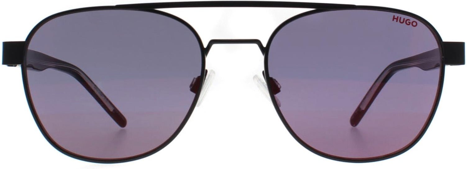 Hugo by Hugo Boss Runde Herren Matt Schwarz Rot Spiegel HG 1196/S