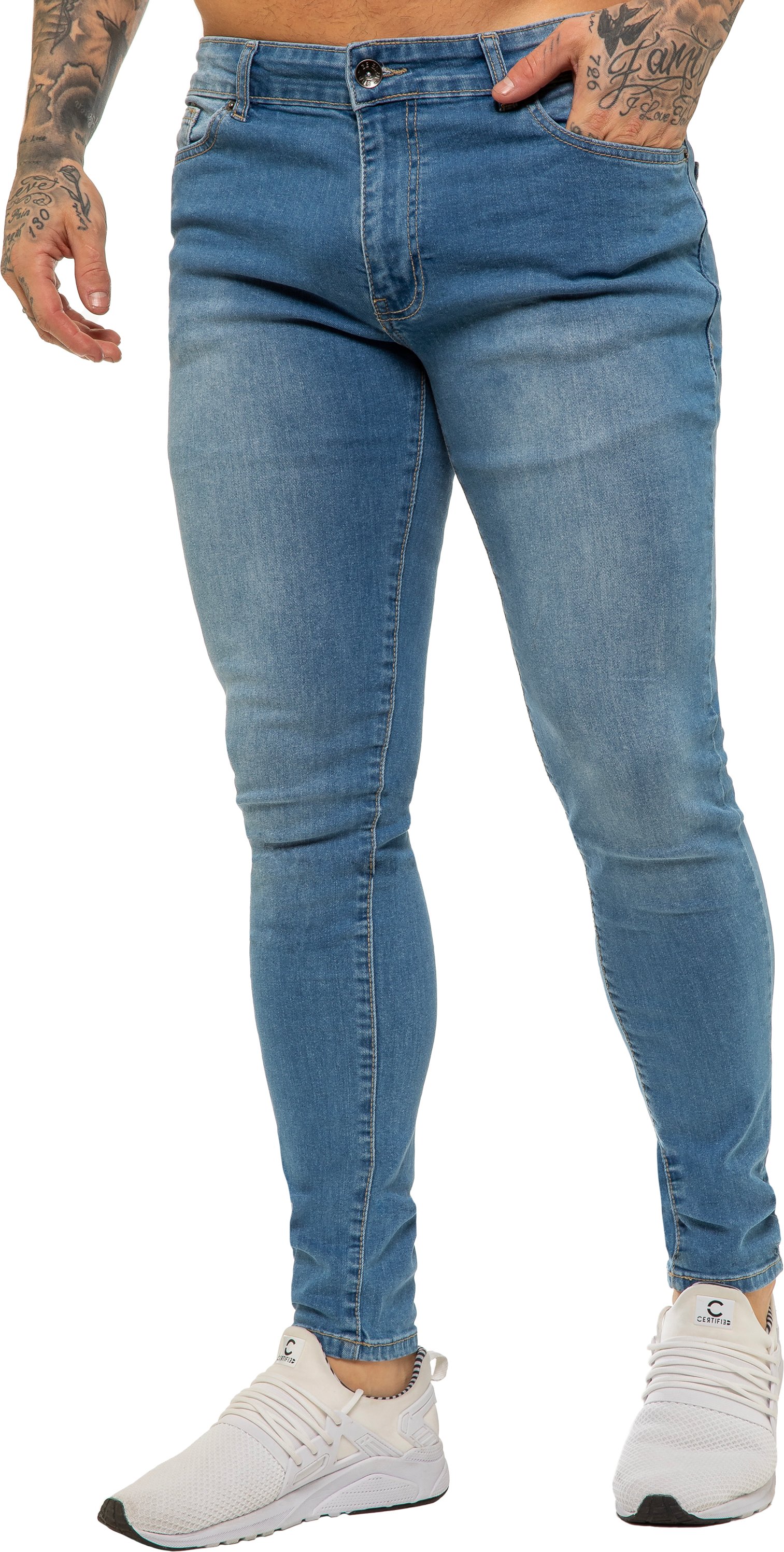 Thumbnail - Enzo Herren Skinny Super Stretch Denim Jeans