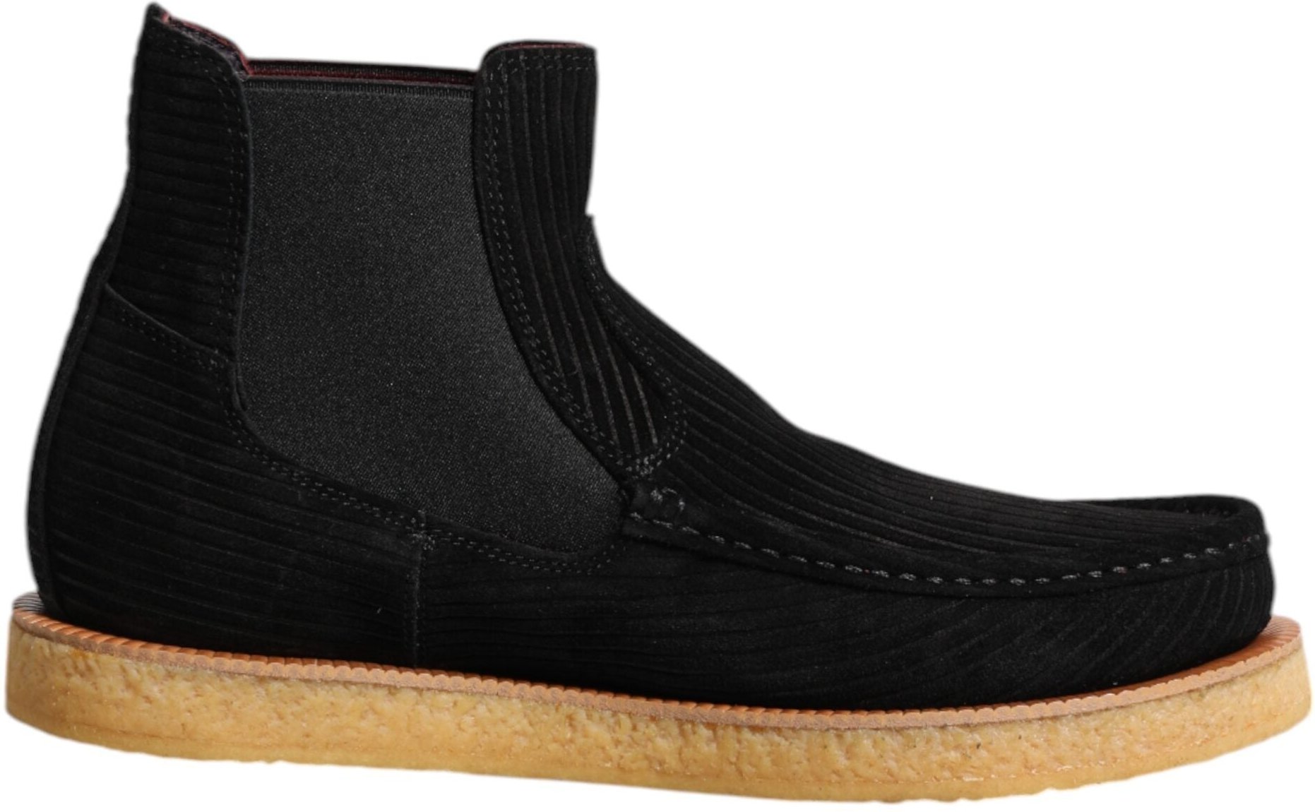 Dolce & Gabbana Schwarze Kalbvelours Slip-On Ankle Boots Schuhe