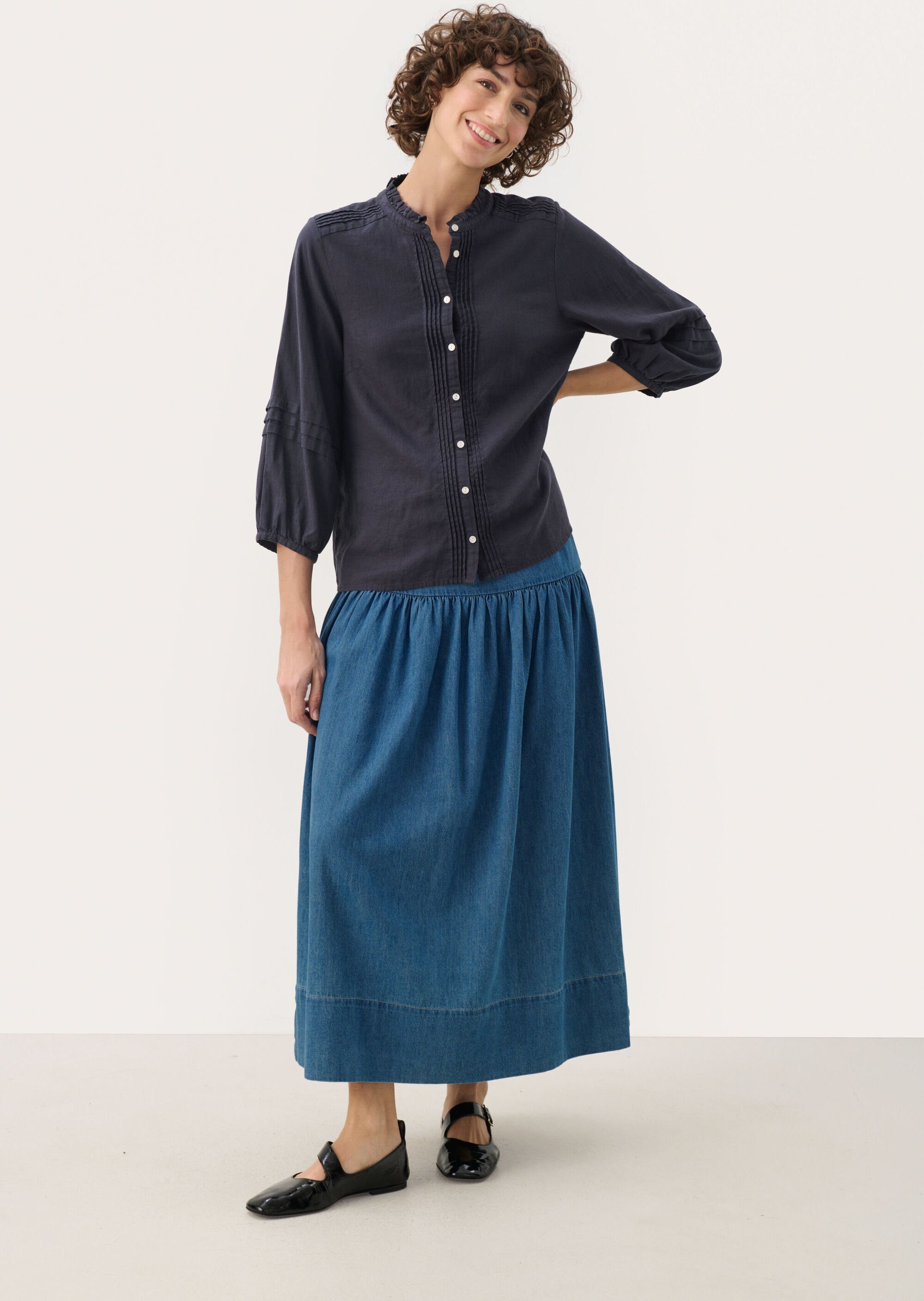 Langarm - Hemd Lockere Passform After Midnight marine