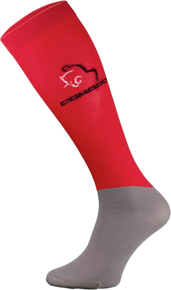 COMODO - Femme Chaussettes Equitation | Chaussettes Hautes Longues pour Eté - Rouge