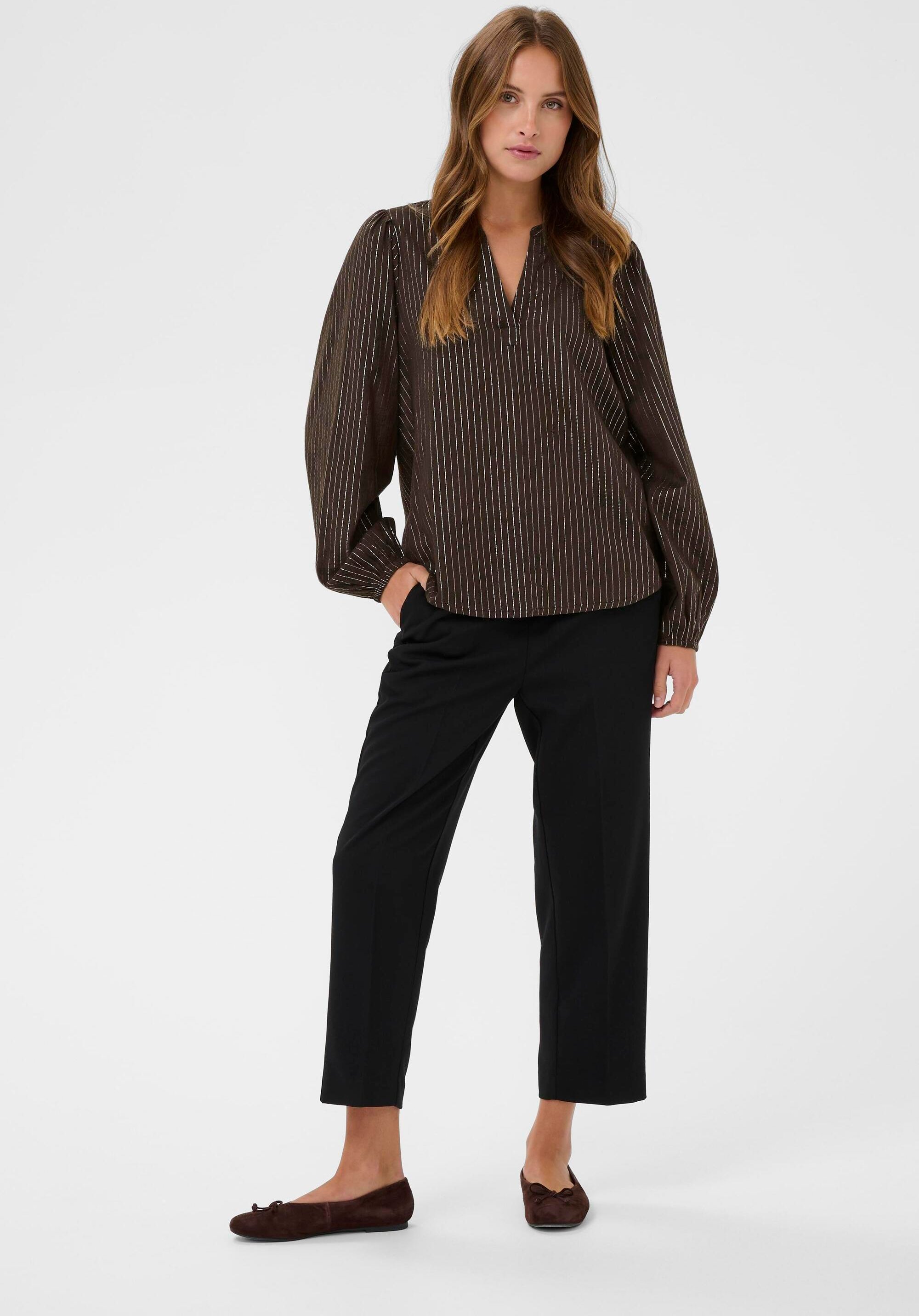 Langarm-Bluse KAluise Langarm-Bluse Regular fit dark brown