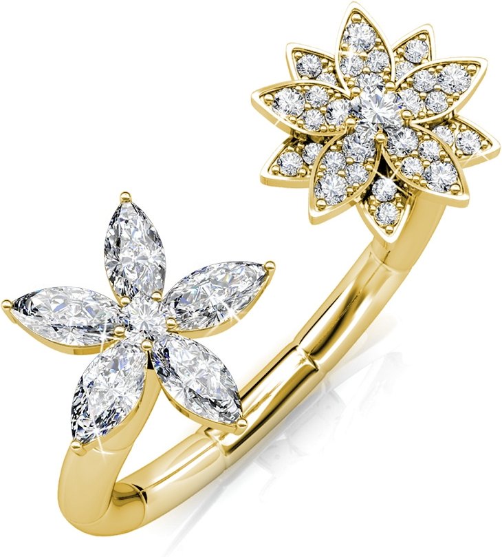 Fraternal Bloom Ring - Gold und Kristall