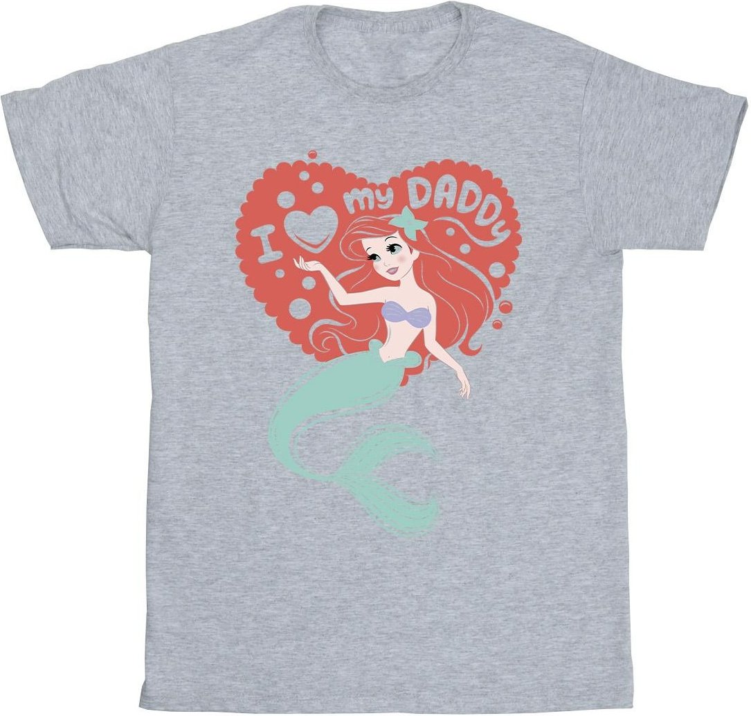 Disney - "The Little Mermaid Love Daddy" T-Shirt für Mädchen (Grau)