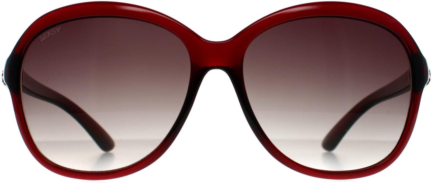 Seksy N2812 C transparente burgunderfarbene Sonnenbrille mit Rauchverlauf