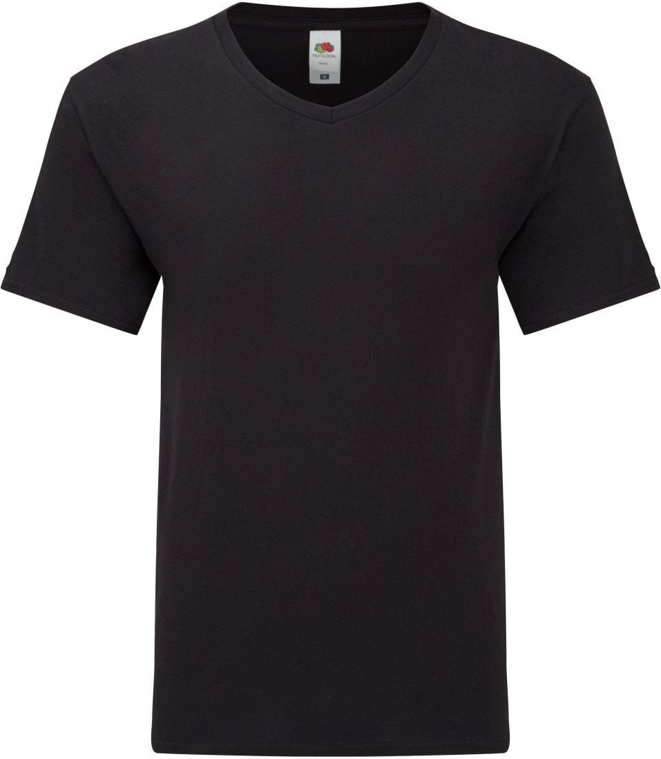 Fruit Of The Loom Herren Iconic 150 V-Ausschnitt T-Shirt (schwarz)