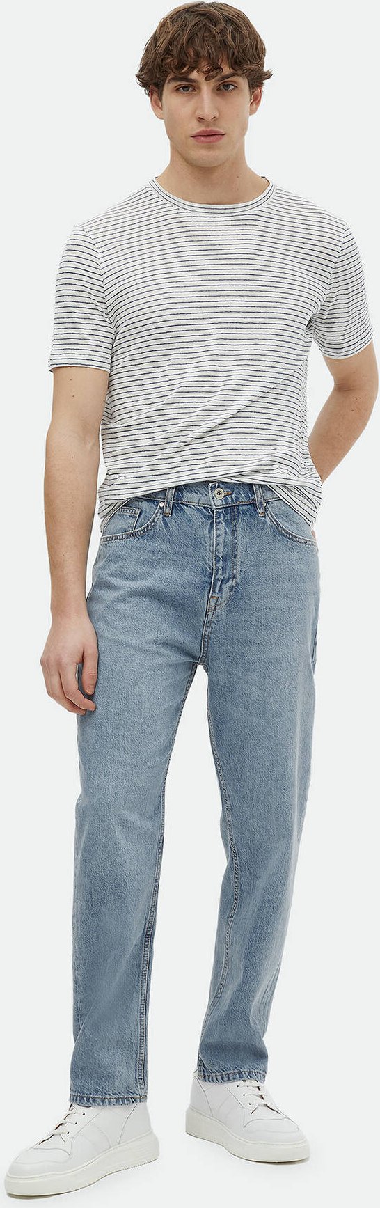 Gestreiftes Fahrrad-Kragen-T-Shirt