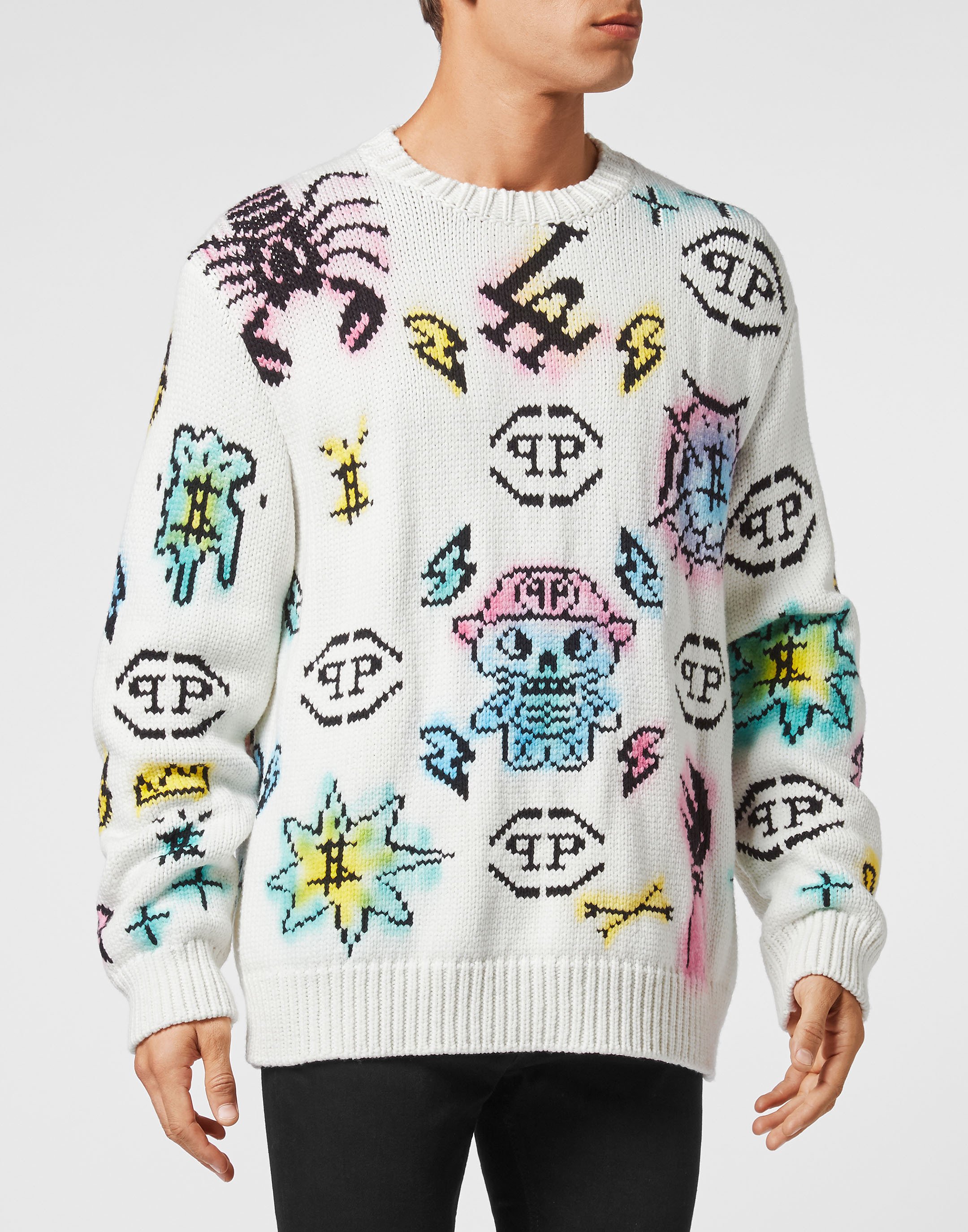 Rundhalspullover Monogram