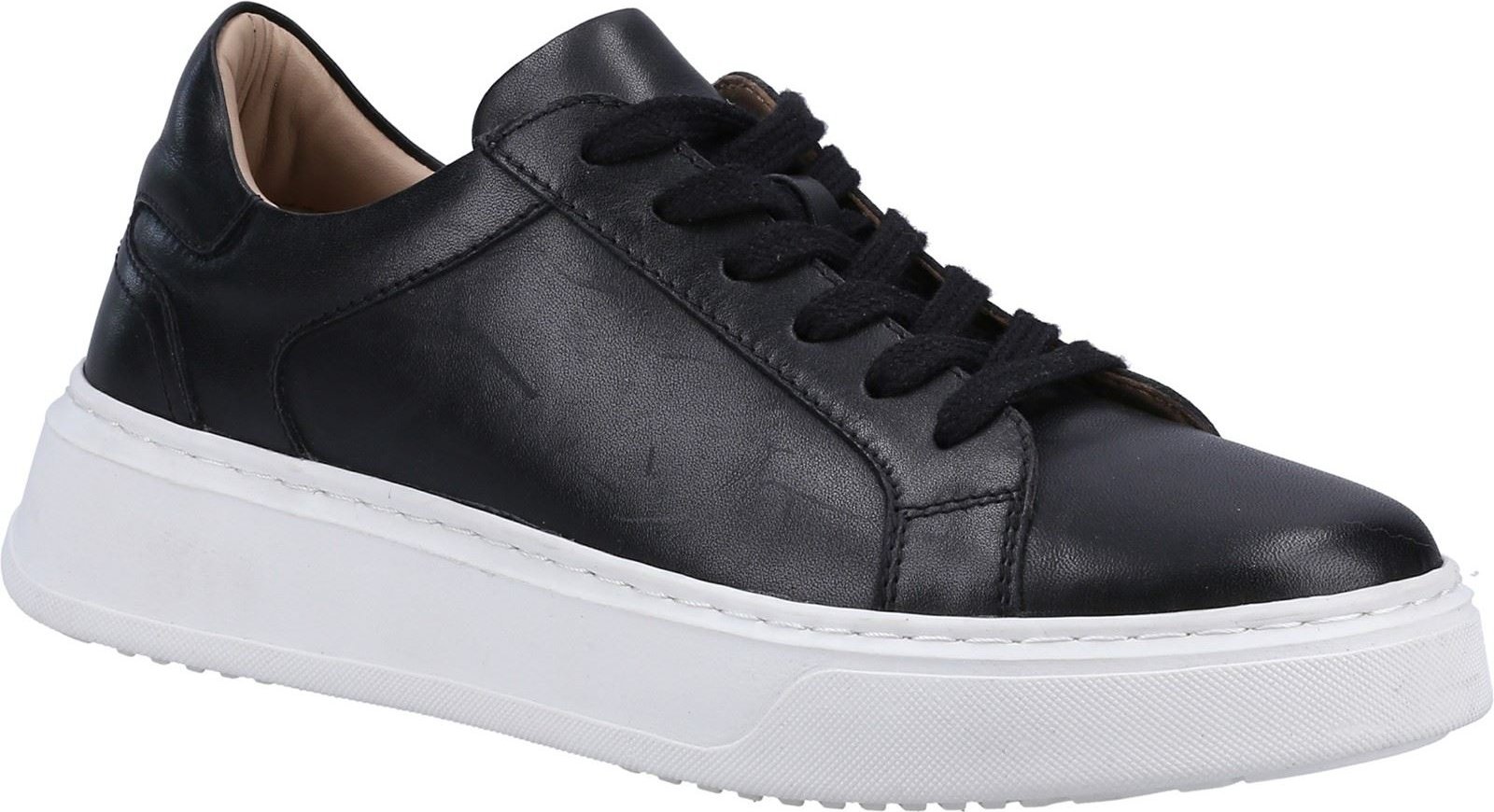 Hush Puppies Camille Leder Damen Schwarz Turnschuhe