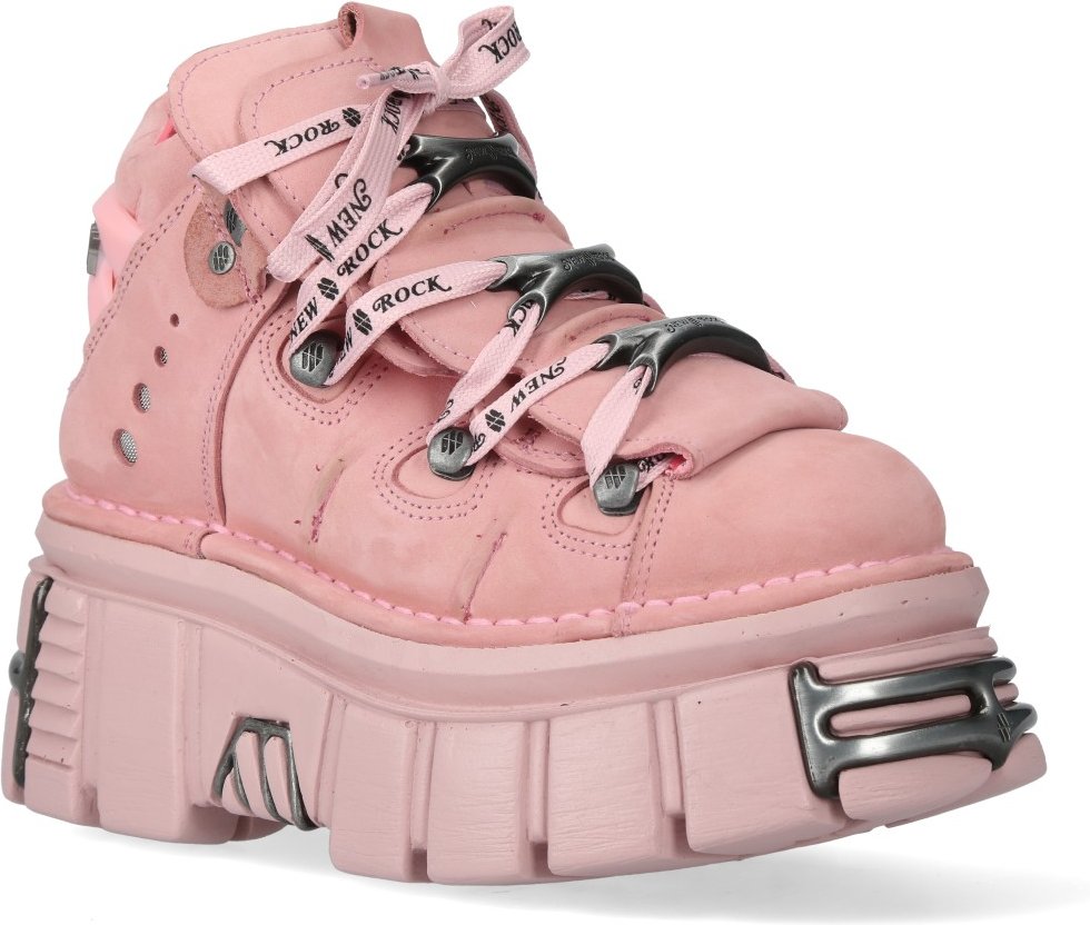 New Rock M-106-C153 Pink Tower Plateau Gothic Punk Stiefeletten