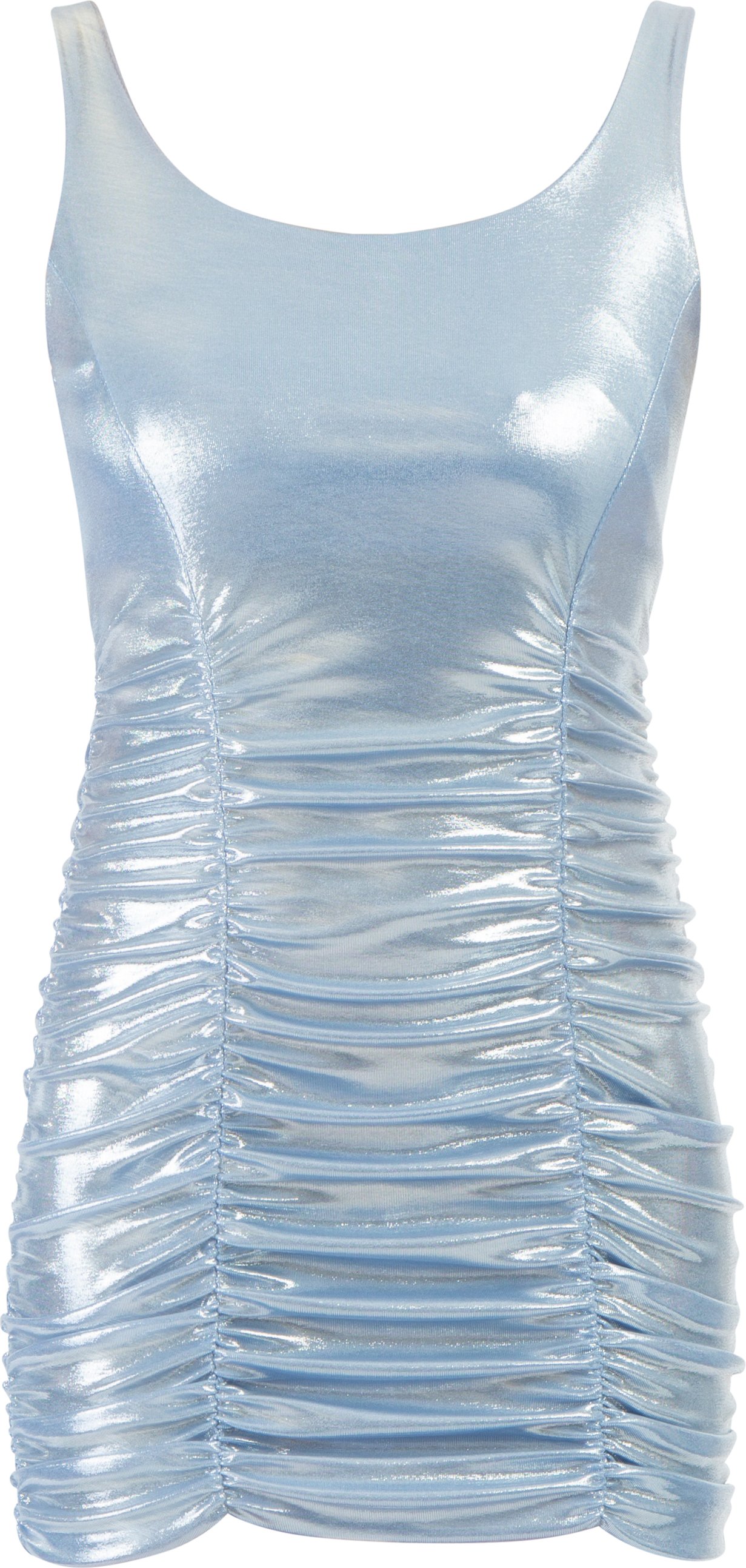 Thumbnail - Faina Strick-Trägerkleid mini Damen Blau Metallic