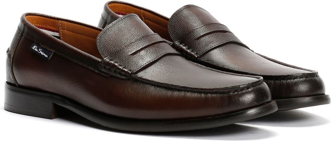 Ben Sherman Hester Leder Herren Braune Slipper