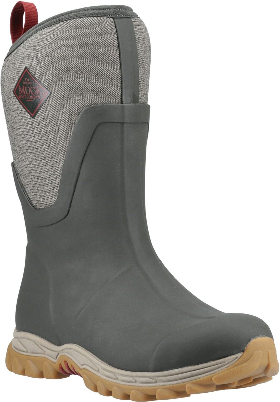 Muck Boots Arctic Sport II Mid Damen Winterstiefel aus Gummi in Olivgrün/Heringsgrätmuster