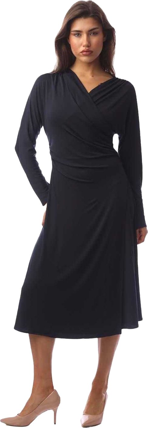 Boss - "Ettita" Midikleid für Damen, Wickelfront (Dunkelblau)