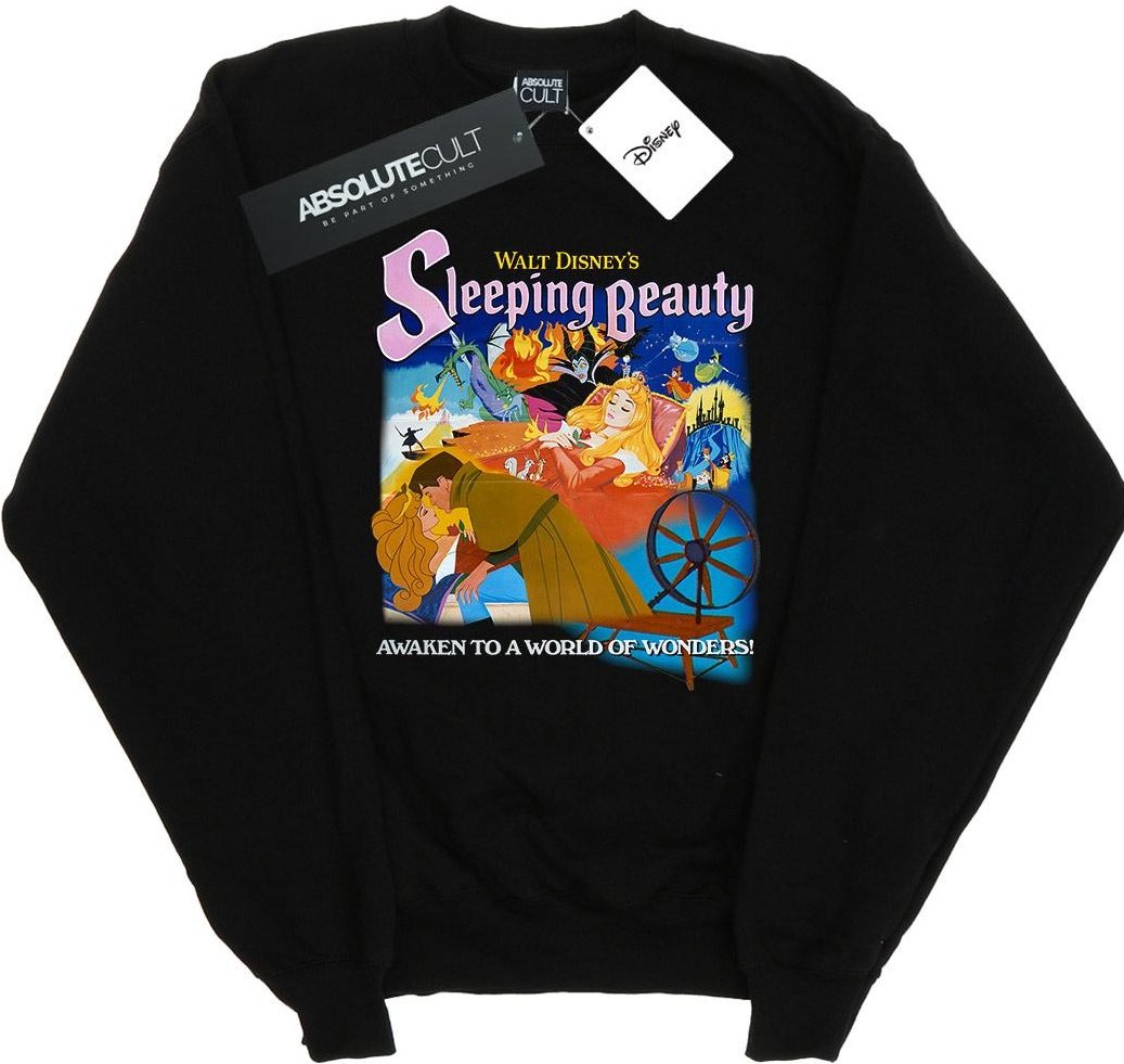 Disney - "Sleeping Beauty Collage Poster" Sweatshirt für Mädchen (Schwarz)