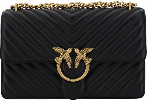 Schwarze Kalbleder Bos Taurus Schultertasche