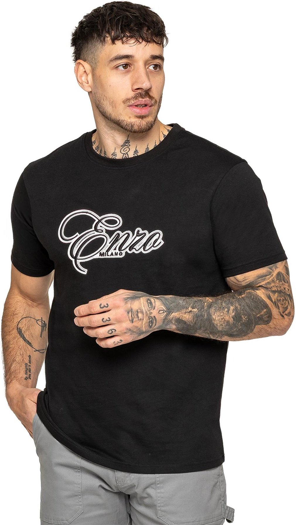 Enzo Milano | Herren Applikationslogo T-Shirt
