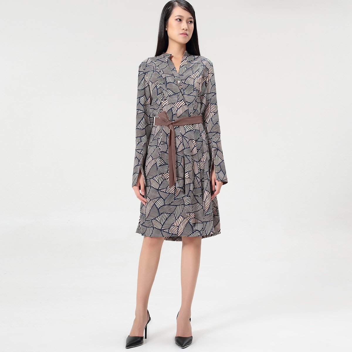 Tunikakleid mit geometrischem Vintage-Print