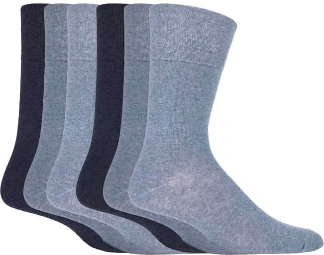 Gentle Grip - Herren Socken Bigfoot Honeycomb Top Cotton Rich 6er Pack - SOMRJ Blau