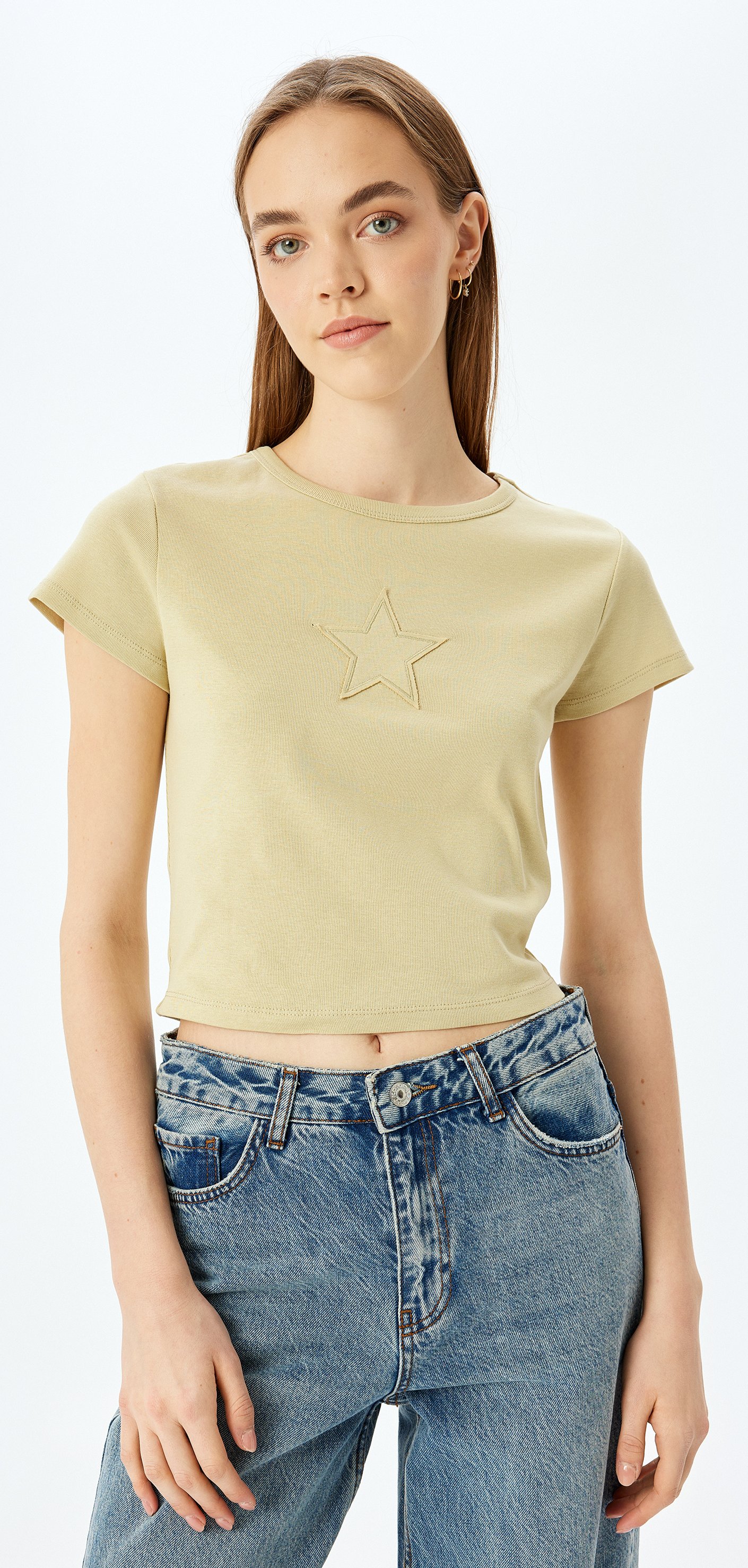 Koton T-shirt Rundhalsausschnitt Kurzärmelig T-shirt