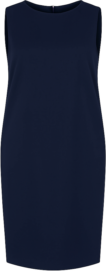 Marineblaues Etuikleid mit Seitentaschen – Schwerer Jerseystoff