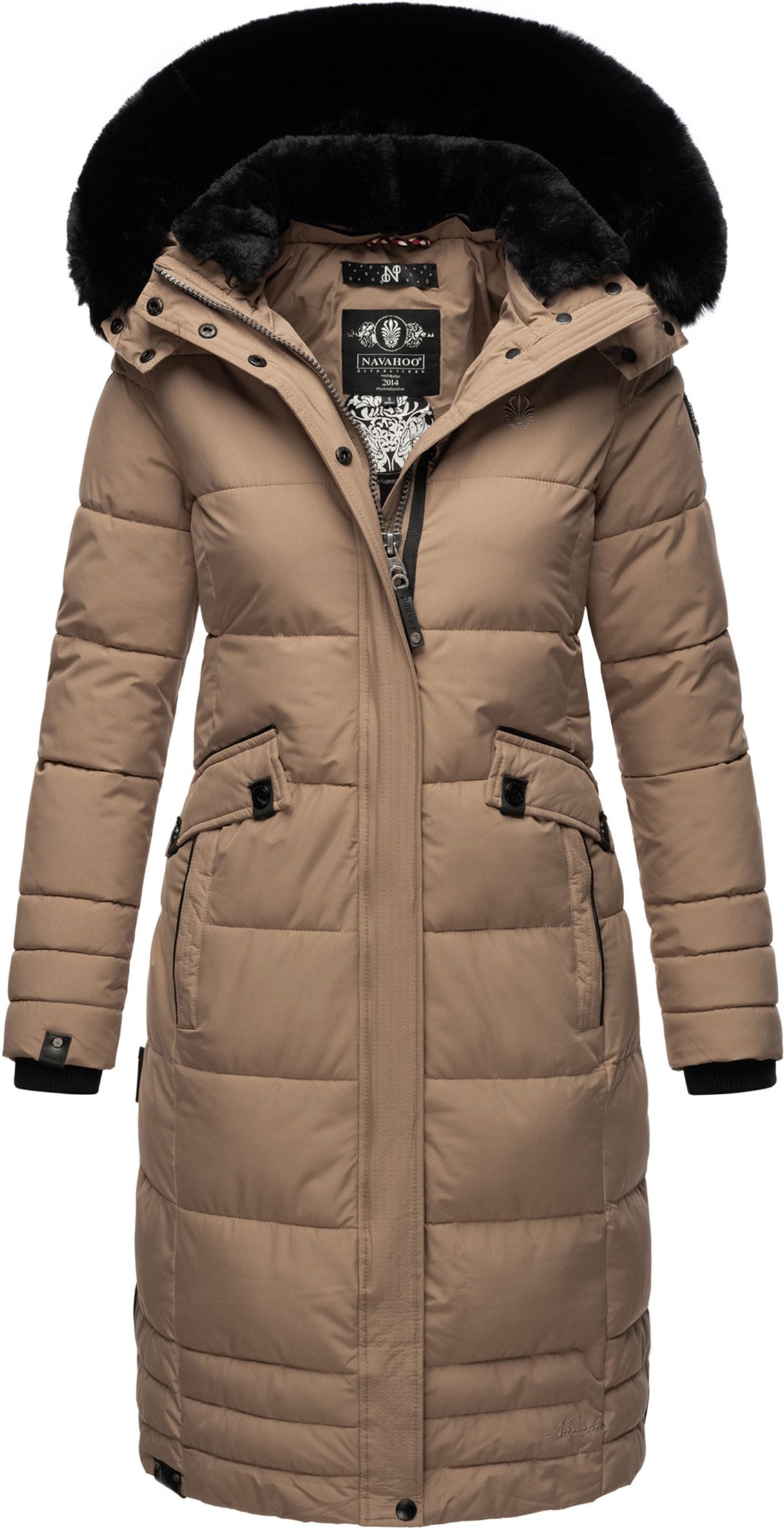 Navahoo Damen Winterjacke Fahmiyaa – Lang, Warm & Funktional mit Kapuze