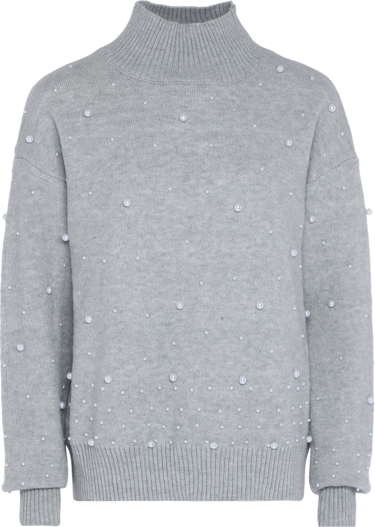 Faina Pullover mit Perlen Damen hellgrau melange