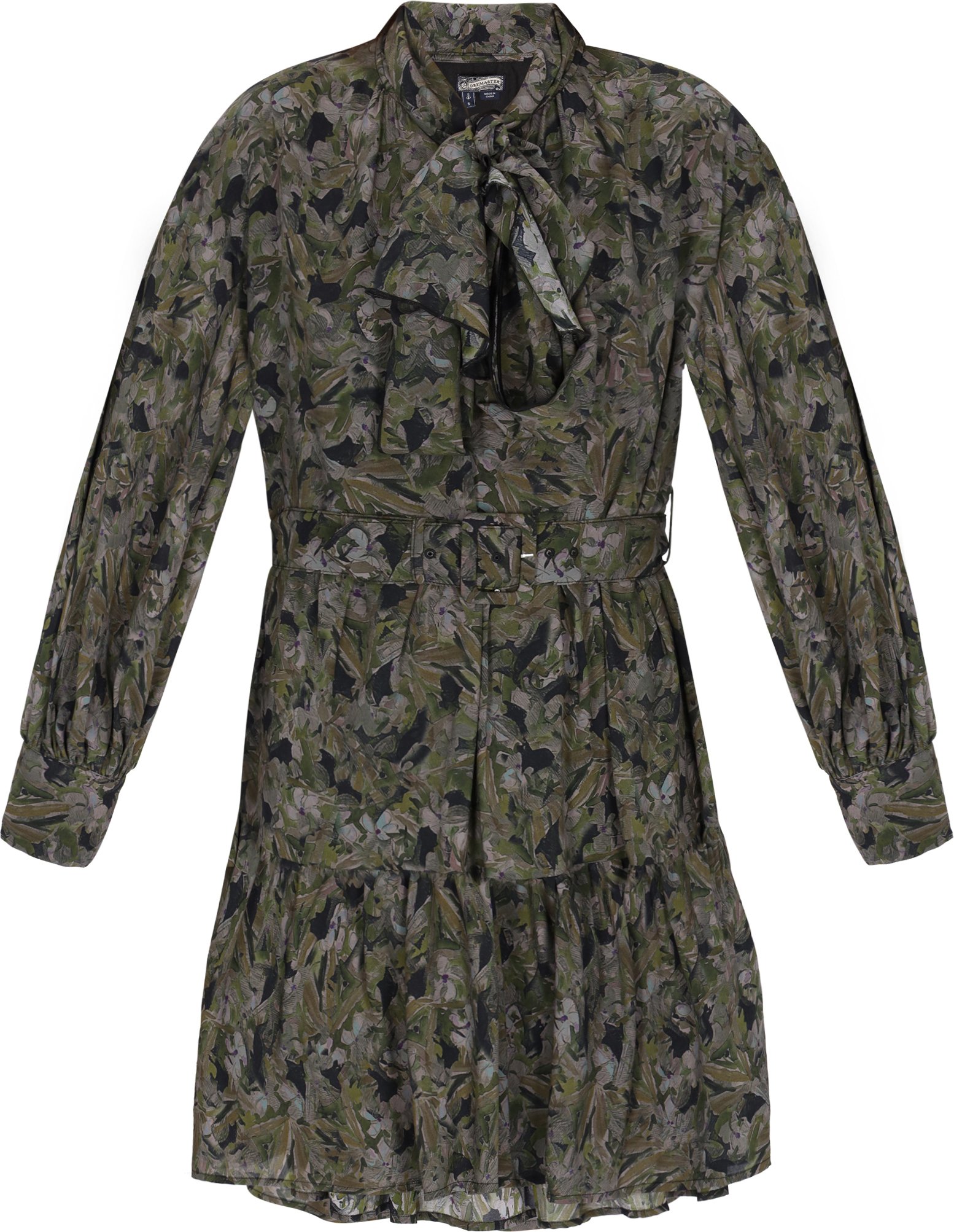 Dreimaster Kleid Frauen schwarze Blume