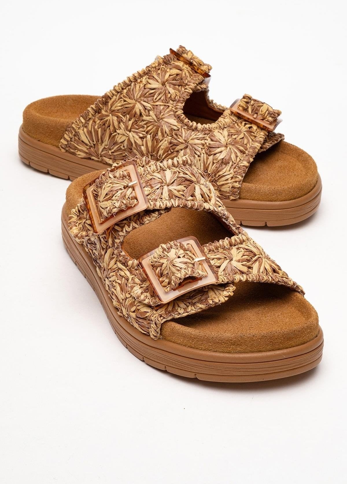 Milana Leder Double‑Strap Sandale (Women)