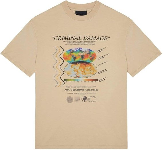 Kriminelle Schadensphase Rave Poster Herren Sand T-Shirt