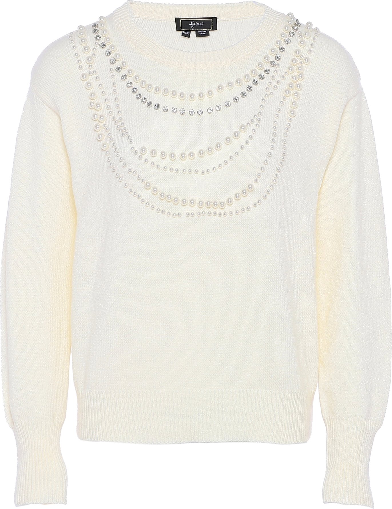 Faina Strickpullover Damen Wollweiß