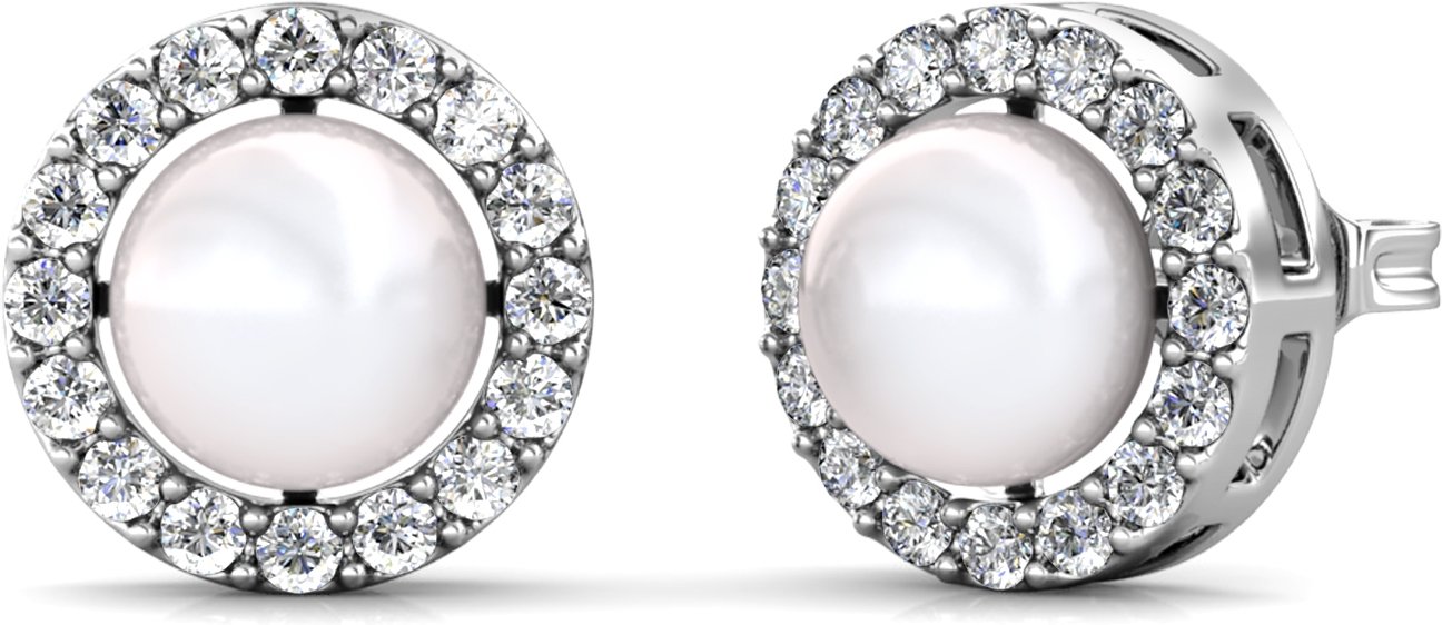 Circlet Perlenohrringe - Silber und Kristall