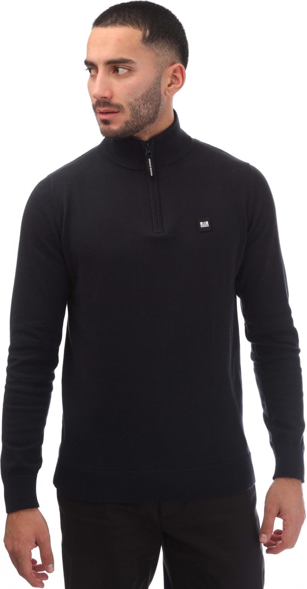 Weekend Offender - "Paraguay" Sweatshirt mit kurzem Reißverschluss für Herren (Marine)