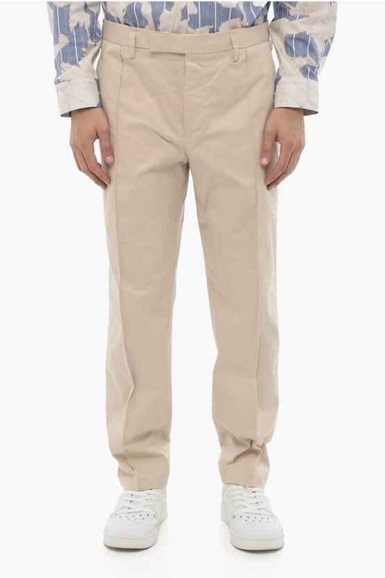 Low-Wait Slim Fit Hose mit Gürtelschlaufen in Beige