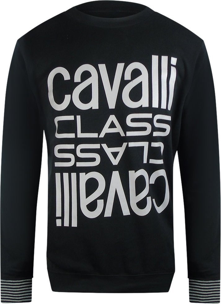Cavalli Class Sweatshirt Mit Mehreren Logos In Schwarz