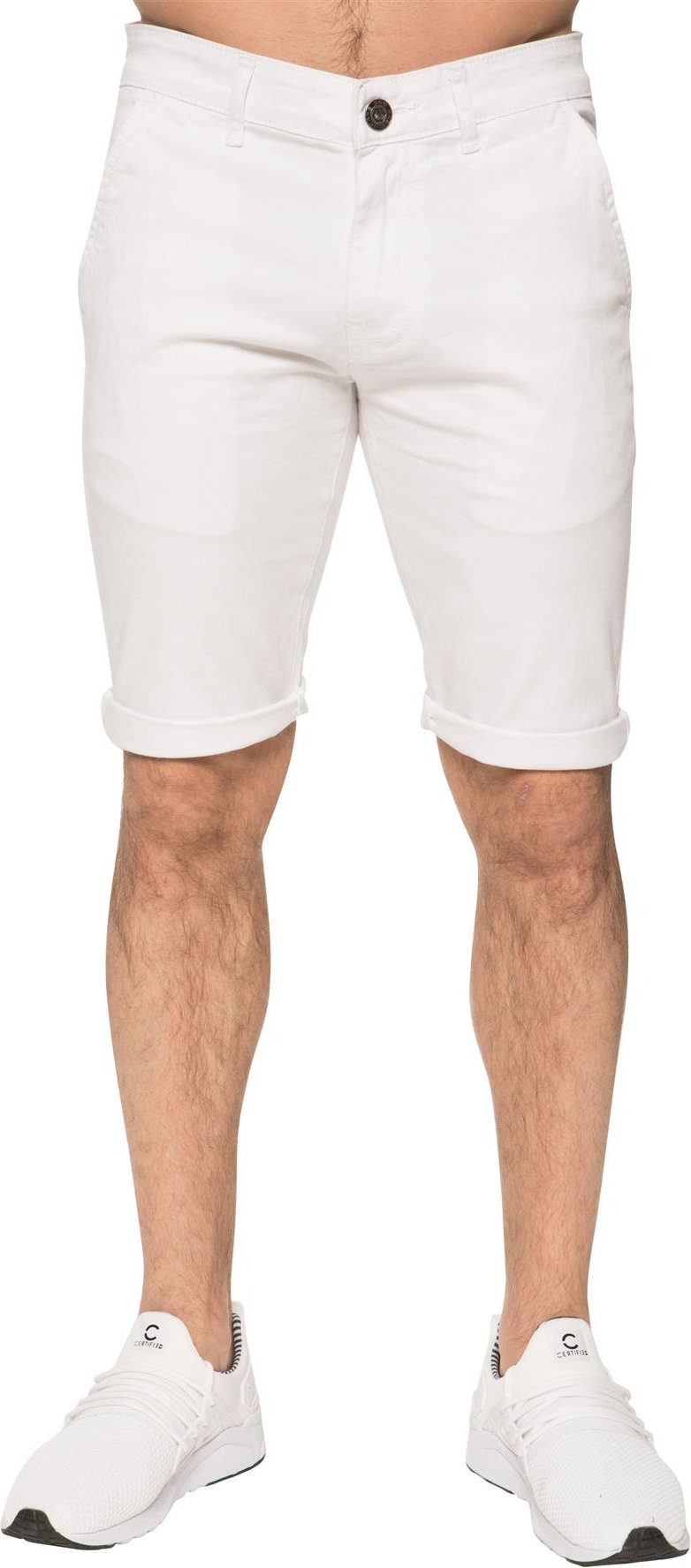 Enzo | Herren Slim Fit Stretch Chino Shorts - Weiß
